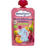 Babydream Purée de Pêche, Pomme, Banane avec Framboise 100% Bio - 100g