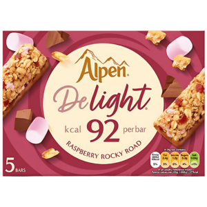 Barres Alpen Delight Framboise Rocky Road, 5 Barres 120g