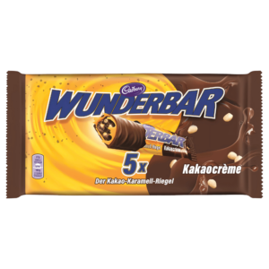 Barre de Chocolat au Lait et Caramel Cadbury Wunderbar 5 pièces 185g