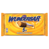 Barre de Chocolat aux Cacahuètes et Caramel Cadbury Wunderbar 5 pièces 185g