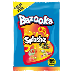 Bazooka Splash Fruit Fiesta Bonbons Chewy avec Gel 120g