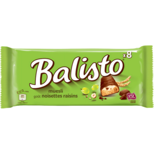 Balisto Muesli Saveur Noisettes et Raisins 8 Pièces 148g