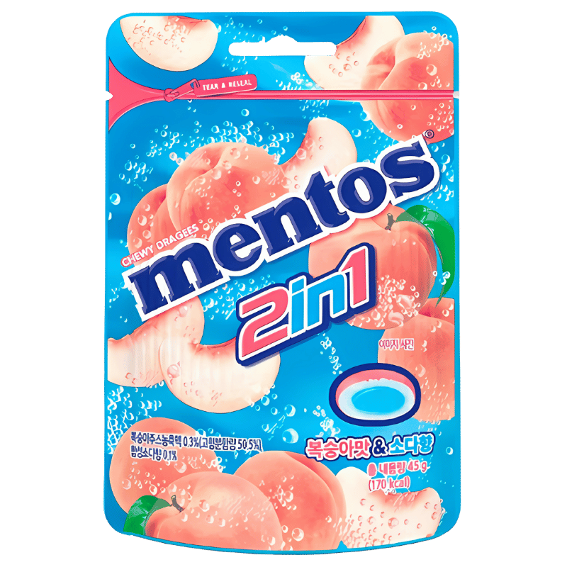 Mentos Japon Pêche et Soda 2en1 45g