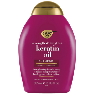 Shampooing OGX Strength and Length au Kératine Oil Sans Sulfate - 385ml