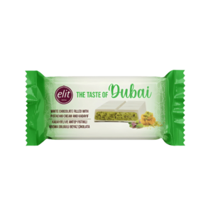 Elit Dubai Chocolat Blanc Fourré à la Crème de Pistache et Kadayif - 90g