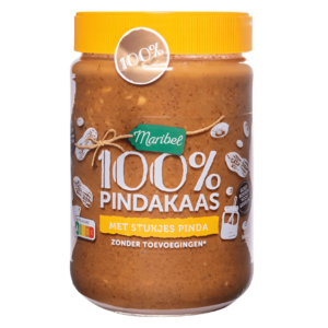 Maribel 100% Pindakaas avec morceaux de cacahuètes 600g