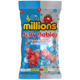 Millions Jelly Babies Fraise & Bubblegum 190g