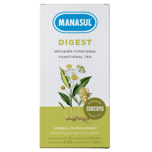 Manasul Digest - Infusion Fonctionnelle - Complément Alimentaire à base de Plantes - 25 Sachets