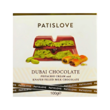 Patislove Dubai Chocolat au Lait Fourré Crème de Pistache et Knafeh 100g