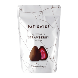 Patiswiss - Dragées Fraise Lyophilisée et Chocolat au Lait 37_ Cacao 80g