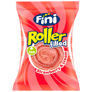 Fini Roller - Bonbon Ruban Fourré Fraise & Crème Acidulé 20g