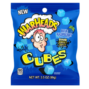 Warheads Cubes Bonbons Moelleux Fruités Acidulés Framboise Bleue 99g