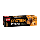 Bergen - Barre Protéinée Praliné Fourrée aux Noix en Enrobage Chocolaté Sans Sucres Ajoutés 50g