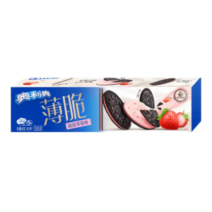 Oreo Premium Thin - Biscuits Fraise Sucrée & Acidulée 95g