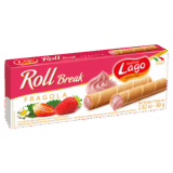 Lago – Gaufrettes Roulées à la Crème Saveur Fraise 80g