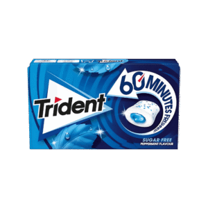 Trident – Chewing-gum Sans Sucre Menthe Forte 60 Minutes de Fraîcheur 22g