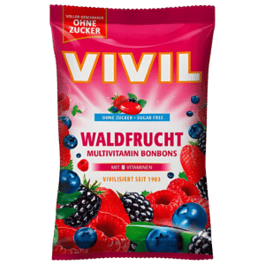 Bonbons aux fruits des bois multivitaminés sans sucre Vivil 120g
