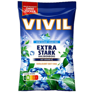 Bonbons extra forts pour la gorge sans sucre avec vitamine C Vivil 120g