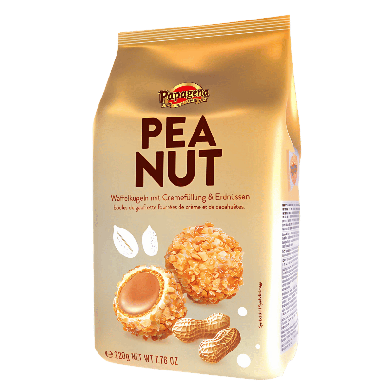 Papagena Boules de gaufrette fourrées à la crème et aux cacahuètes 220g