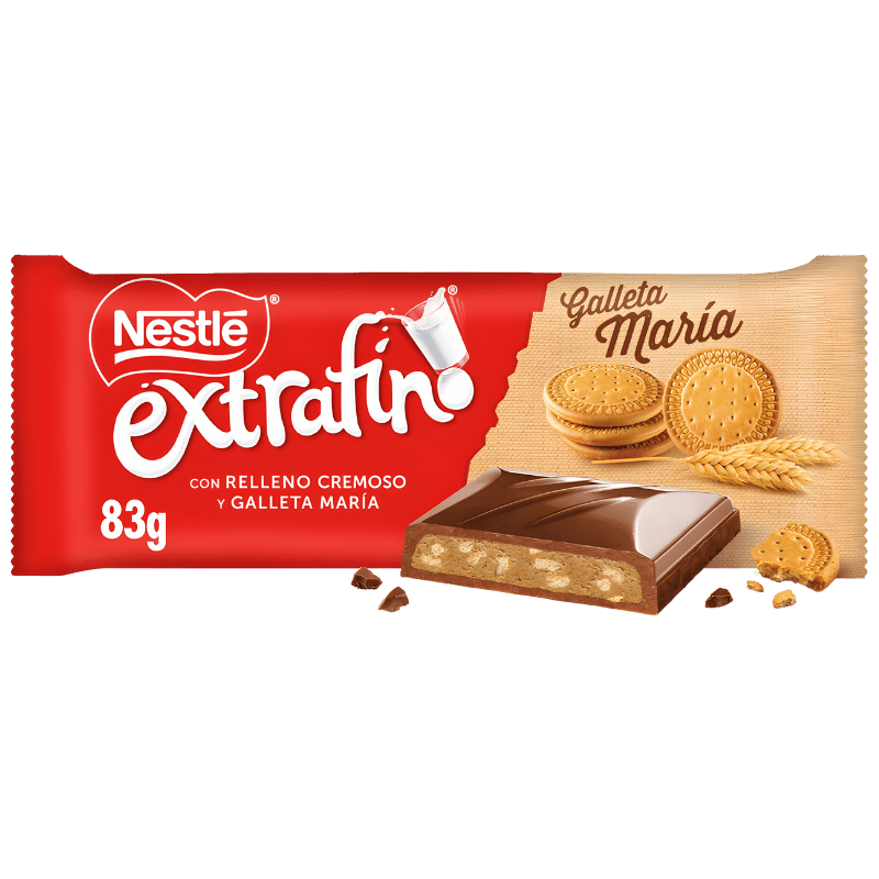 Tablette Nestlé Extrafino au Chocolat au Lait avec Gaufrette et Crème Galleta María 83g
